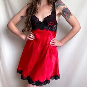 vintage Victoria's Secret lace & satin slip